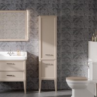Шкаф пенал для ванной KERAMA MARAZZI Pompei 150 камео бежевый глянцевый
