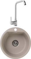 Комплект Мойка GranFest Smart SM 435 песочный + Смеситель MEGA Ege MG-PL10 хром
