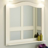 Зеркало Comforty Монако 100 с полкой, белый глянец