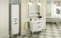 Зеркало Comforty Монако 100 с полкой, белый глянец