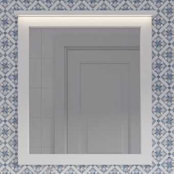 Зеркало STWORKI Хальмстад 80 белое, с подсветкой, квадратные, белое, в современном стиле, настенное