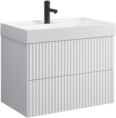 Тумба с раковиной Belux Сиртаки 70 подвесная, белая матовая