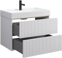 Тумба с раковиной Belux Сиртаки 70 подвесная, белая матовая