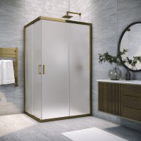 Душевой уголок Vegas Glass ZA-F Tur Novo h1900 90*80 05 10 профиль бронза, стекло сатин