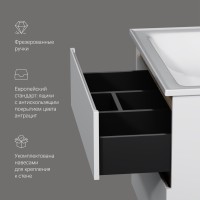 Тумба под раковину без столешницы AM.PM X-Joy 80, подвесная, белый глянец