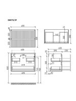 Тумба с раковиной Sancos Snob R 70 Doha Soft, раковина CN7029