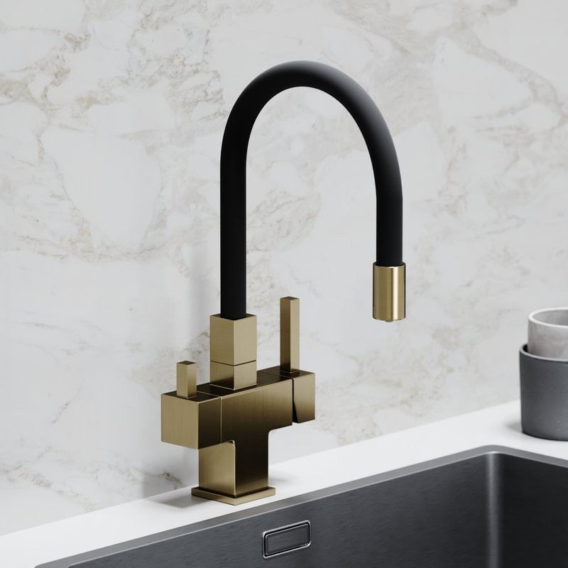 Смеситель для кухни Sancos Arno SC4005BG с гибким изливом, брашированное золото