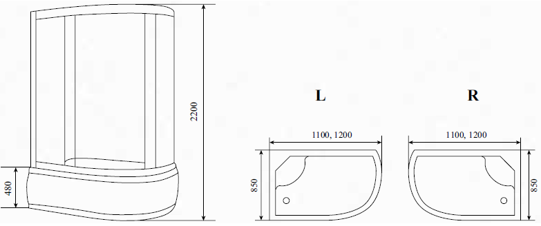 Душевая кабина Timo Comfort T-8820LC Clean Glass с высоким поддоном, с сиденьем