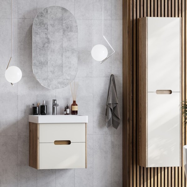 Мебель для ванной комнаты AQUATON Оливия 55 бежевый/дуб велл