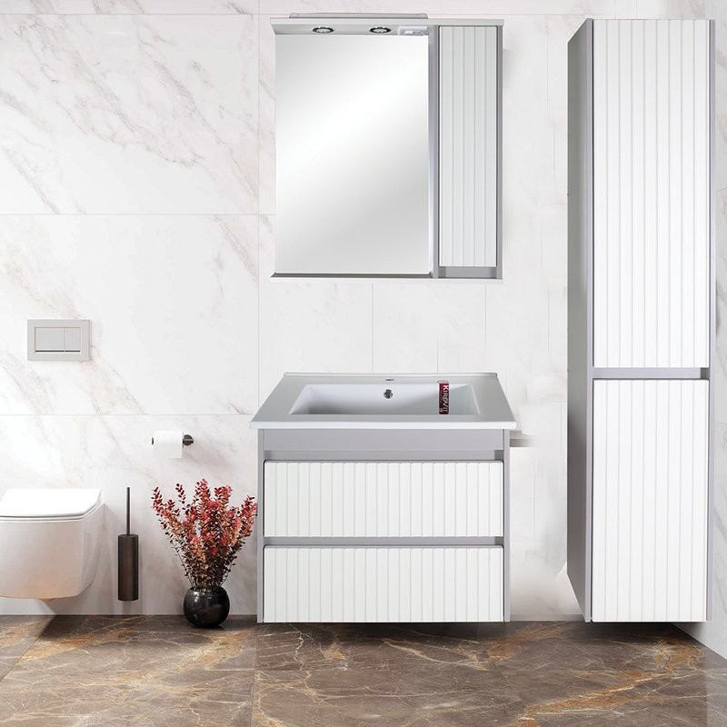 Зеркало ASB-Mebel Мирано 85 слоновая кость, шиншилла серая