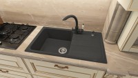 Комплект Мойка Florentina Специя 860 черная + Измельчитель Bone Crusher BC 610-AS