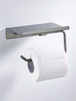 Держатель для туалетной бумаги с полочкой Shevanik SG5705T-1, оружейная сталь Держатель для туалетной бумаги с полочкой Shevanik SG5705T-1, оружейная сталь
