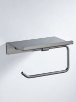 Держатель для туалетной бумаги с полочкой Shevanik SG5705T-1, оружейная сталь Держатель для туалетной бумаги с полочкой Shevanik SG5705T-1, оружейная сталь