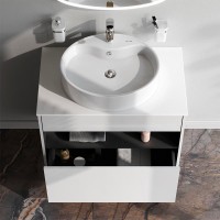 Тумба с раковиной AM.PM Func 80 белый глянец, со столешницей, раковина M8FWCC20561WG