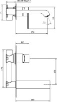 Смеситель для раковины BelBagno Aurora BLVM-CRM-W0 С ВНУТРЕННЕЙ ЧАСТЬЮ, хром