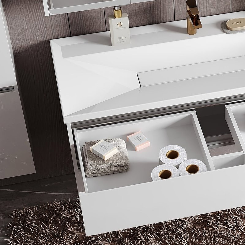 Тумба с раковиной Belux Фаворит 100 подвесная, белая глянцевая