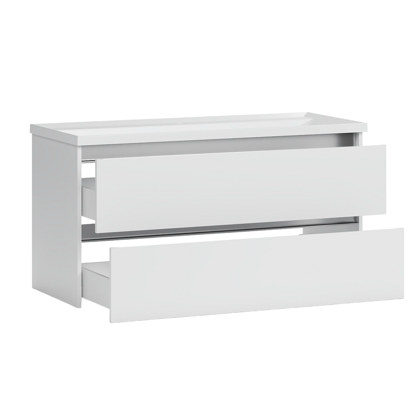 Тумба с раковиной Belux Фаворит 100 подвесная, белая глянцевая