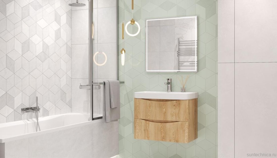 Тумба с раковиной Velvex Clay 70.2Y дуб верона