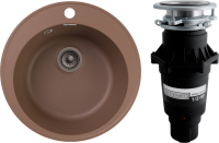 Комплект Мойка GranFest Quarz Z08 терракот + Измельчитель Bone Crusher BC 810-SL Slim Line