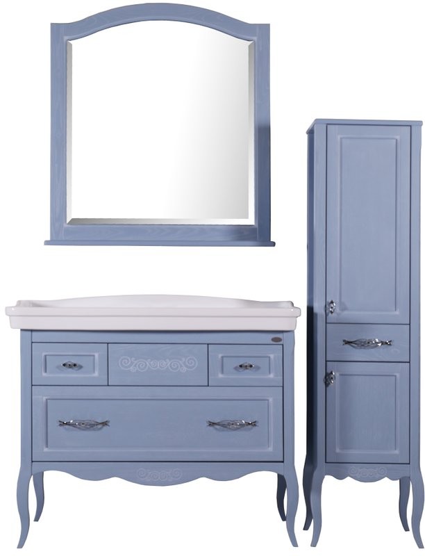 Мебель для ванной комнаты ASB-Woodline Модерн 105 рошфор, белая патина