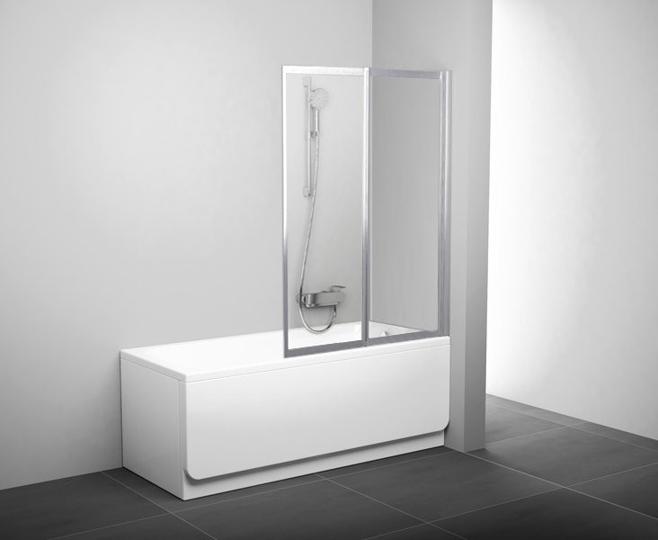 Шторка на ванну Ravak Supernova VS2 105 профиль сатин, стекло прозрачное Transparent