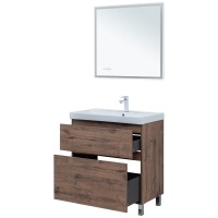 Тумба под раковину Aquanet Алвита New 80 напольная, дуб веллингтон табак