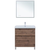 Тумба под раковину Aquanet Алвита New 80 напольная, дуб веллингтон табак