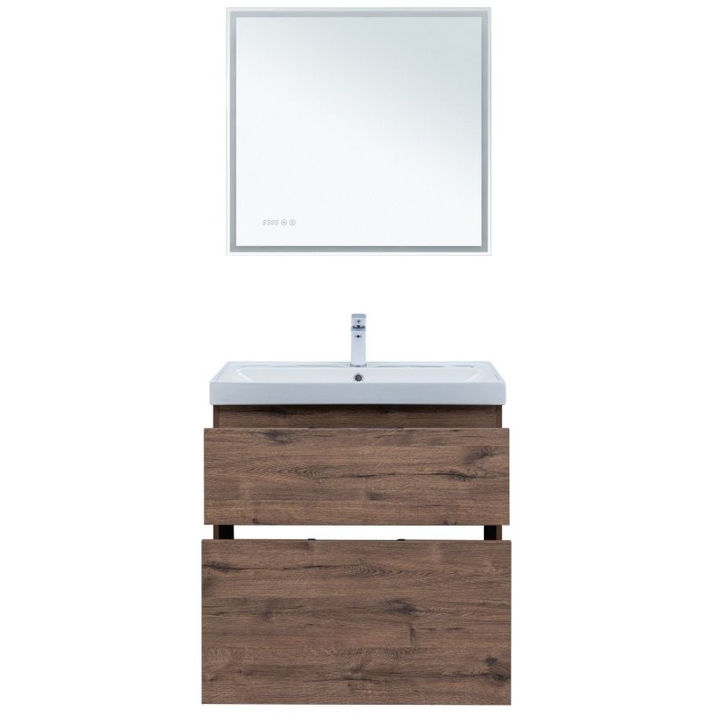 Тумба под раковину Aquanet Алвита New 80 напольная, дуб веллингтон табак