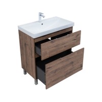 Тумба под раковину Aquanet Алвита New 80 напольная, дуб веллингтон табак