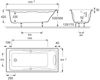 Акриловая ванна Jacob Delafon Odeon Up 180x80 см, встраиваемая, белая, с каркасом