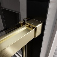 Душевой уголок Veconi Premium Trento PTC-SP-40G 130x100, профиль брашированное золото, стекло прозрачное