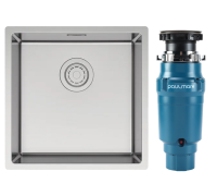 Комплект Мойка Paulmark Lassan LA44-BS сталь + Измельчитель Intenso