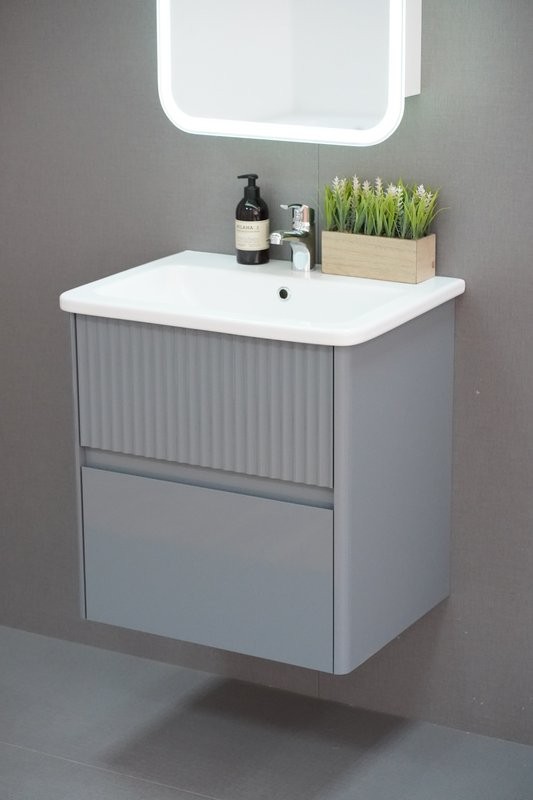 Тумба под раковину без столешницы Alavann Wave 60 подвесная, голубой деним