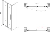 Душевая дверь в нишу Abber Schwarzer Diamant AG30120BH 120 см, профиль черный, стекло прозрачное