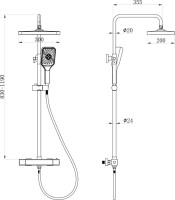 Душевая стойка beWash BV1TMSS6121 черный