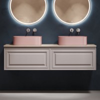 Тумба с раковиной Sancos Very 160 doha soft, столешница бежевая TT160A2, раковина CN6052MP