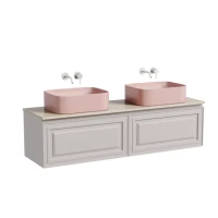 Тумба с раковиной Sancos Very 160 doha soft, столешница бежевая TT160A2, раковина CN6052MP
