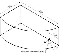 Акриловая ванна Radomir Vannesa Модерна 2-01-0-1-1-214 L 160x100 см, угловая, левая, пристенная, белая, асимметричная, с каркасом, с сиденьем