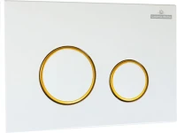 Комплект Lavinia Boho Унитаз подвесной Biore Rimless 3304102R + Крышка-сиденье Biore 33290410 с микролифтом + Инсталляция RelFix 38010010 + Кнопка RelFix 38050804 белая, золотой глянец