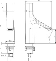 Смеситель для раковины Wonzon & Woghand WW-H010-MB черный матовый