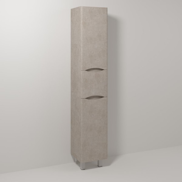 Шкаф пенал для ванной Vod-Ok Adel 30 R, с бельевой корзиной, белый камень