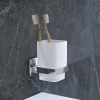 Стакан для ванной AM.PM Gem A9034300 настенный, хром, стеклянный