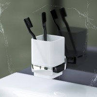 Стакан для ванной AM.PM Gem A9034300 настенный, хром, стеклянный