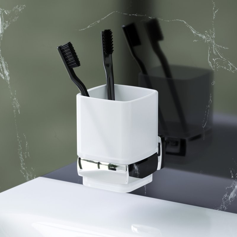 Стакан для ванной AM.PM Gem A9034300 настенный, хром, стеклянный