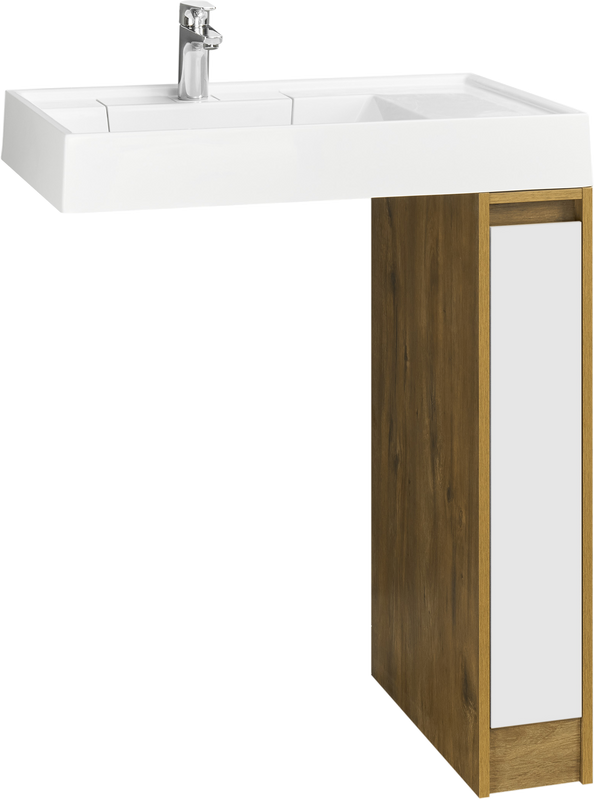 Тумба под раковину без столешницы AQUATON Лондри 20 дуб рустикальный, фасад белый