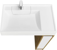 Тумба под раковину без столешницы AQUATON Лондри 20 дуб рустикальный, фасад белый