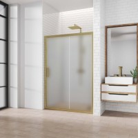 Душевая дверь в нишу Kubele DE019 D2-MAT-BR 165 см, профиль бронза