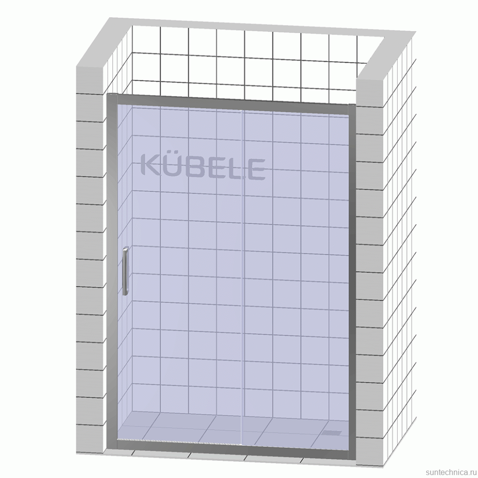 Душевая дверь в нишу Kubele DE019 D2-MAT-BR 165 см, профиль бронза