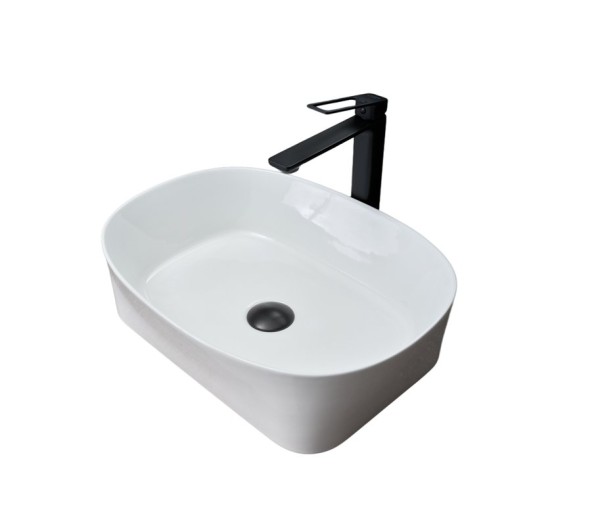 Накладная раковина GID Creativo N9028 53 глянцевая белая, овальная, фаянс