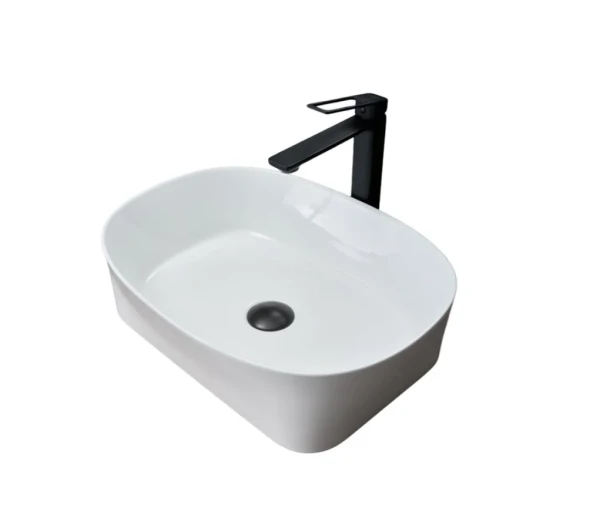 Накладная раковина GID Creativo N9028 53 глянцевая белая, овальная, фаянс